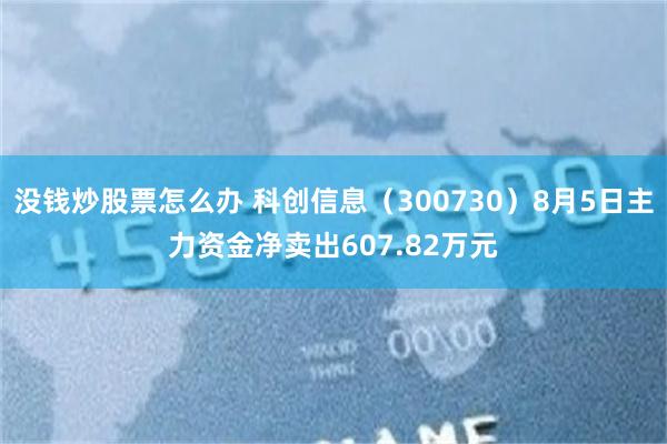 没钱炒股票怎么办 科创信息（300730）8月5日主力资金净卖出607.82万元