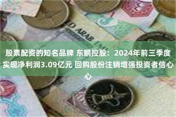 股票配资的知名品牌 东鹏控股：2024年前三季度实现净利润3.09亿元 回购股份注销增强投资者信心