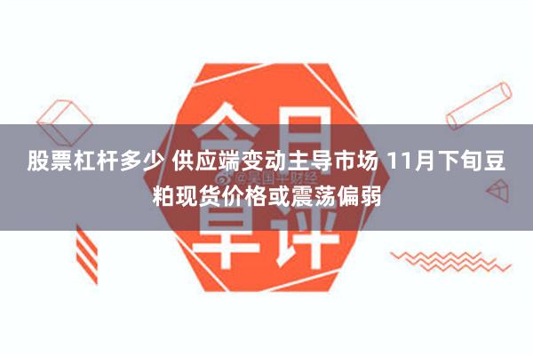 股票杠杆多少 供应端变动主导市场 11月下旬豆粕现货价格或震荡偏弱